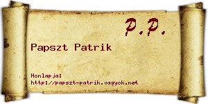Papszt Patrik névjegykártya