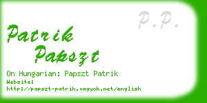patrik papszt business card